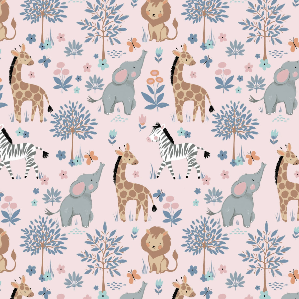 Magical Safari Light Pink - Camelot Flannel
