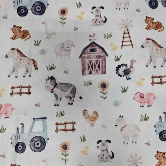 Sweet Farm Double Sided Cloud Cuddle - Shannon Fabrics Cuddle Minky