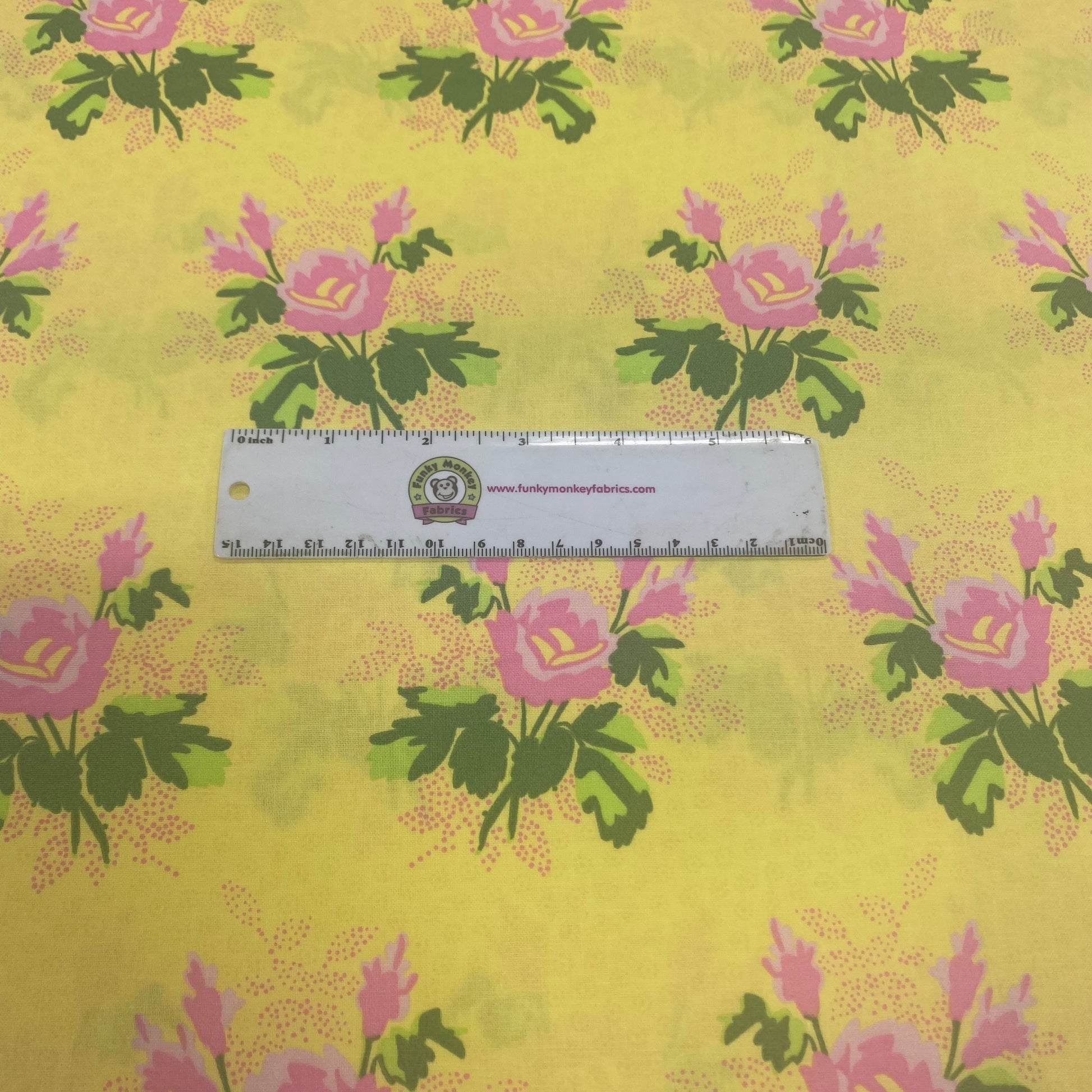 CLEARANCE In Bloom Yellow - Fabric Editions Cotton