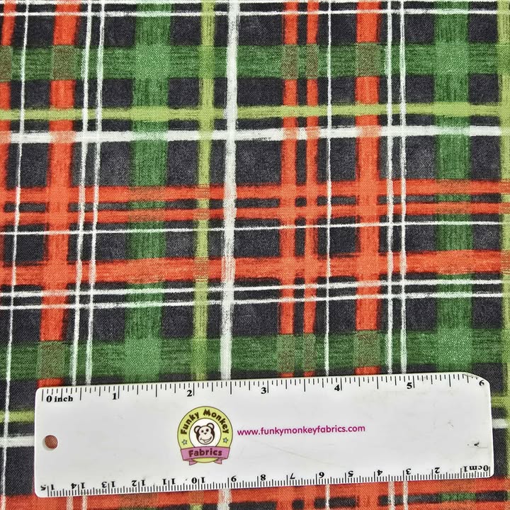 Christmas Plaid on Charcoal - Blank Cotton