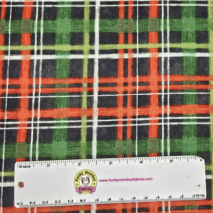 Christmas Plaid on Charcoal - Blank Cotton