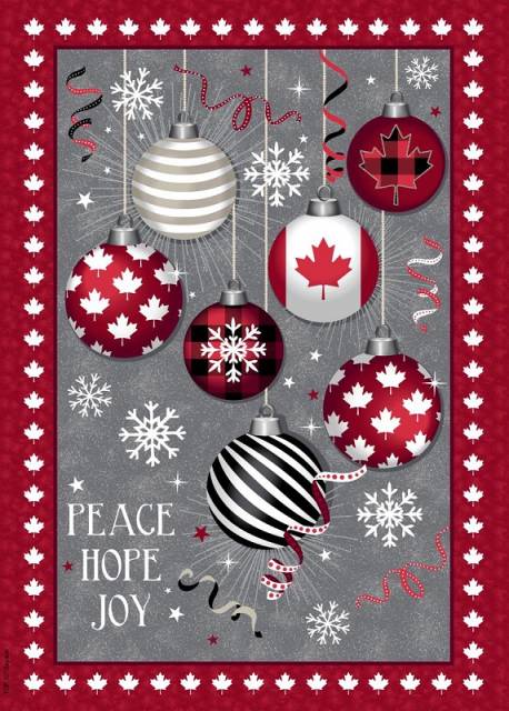 Peace Hope Joy Canadian Christmas Panel - Windham Fabrics Cotton