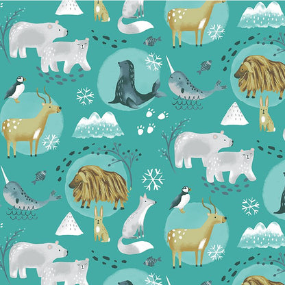 Teal Polar Pals - Windham Flannel