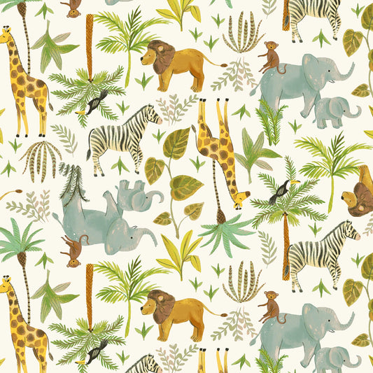 Ivory Jungle Living a Wild Life - Windham Flannel