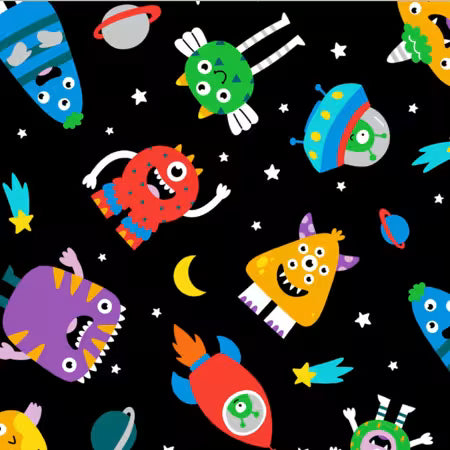 Black Space Monsters - Windham Fleece