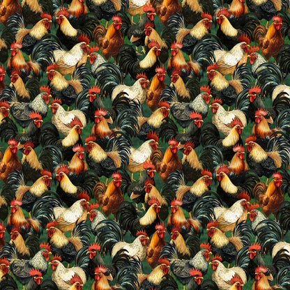 Multi Debonair Roosters - Windham Fabrics Cotton