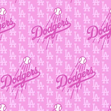  Pink LA Dodgers 60" Wide Cotton - 1/2 yard (60398-B)