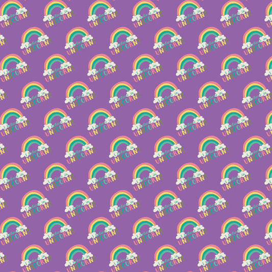 CLEARANCE Purple Rainbows I Believe in Unicorns - Camelot Flannel