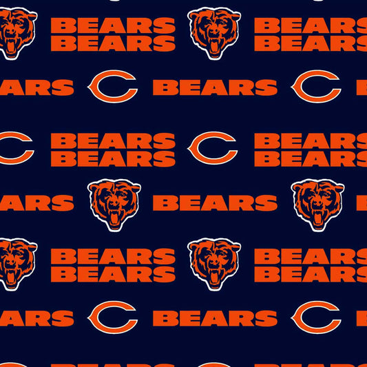 NFL Chicago Bears on Navy - Fabric Traditions Cotton