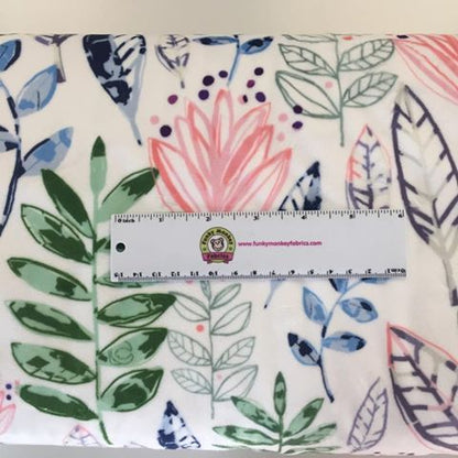Modern Leaf Blossom Digital - Shannon Fabrics Cuddle Minky