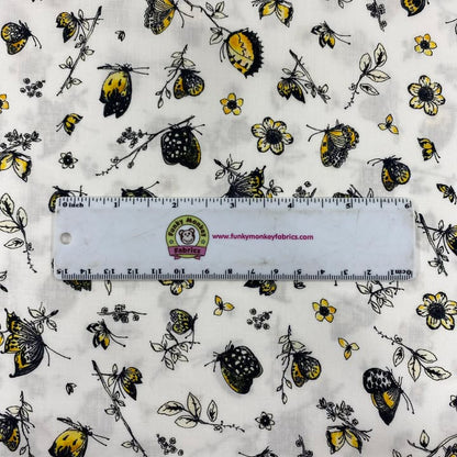 Butterflies on White - Robert Kaufman Cotton