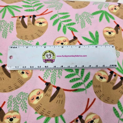 Pink Baby Sloth - Windham Flannel
