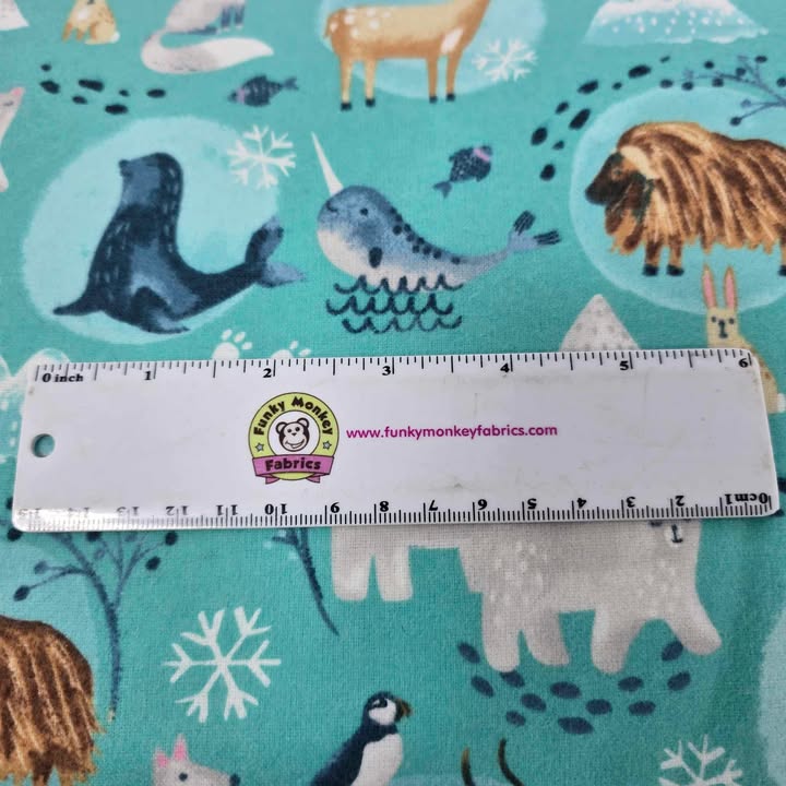 Teal Polar Pals - Windham Flannel