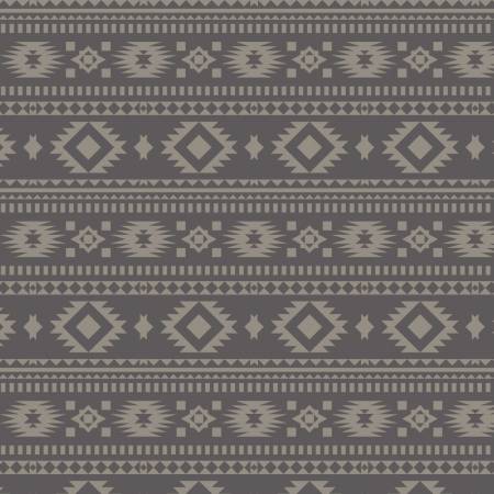 CLEARANCE Geometric Stripe Charcoal Grey - Camelot Flannel