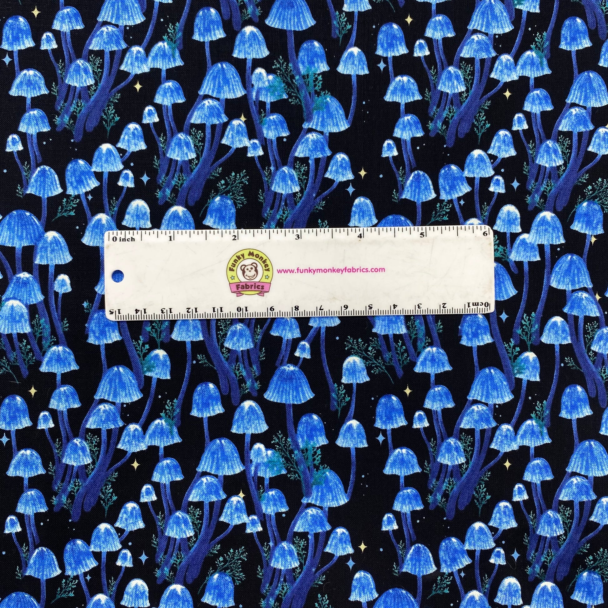 Black Mushrooms Glow in the Dark - Blank Cotton