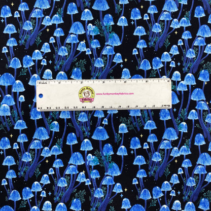 Black Mushrooms Glow in the Dark - Blank Cotton