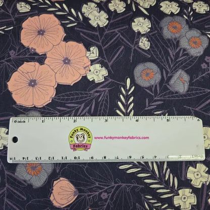 Plum Backyard Bloom - Imperfectly Perfect - Michael Miller Cotton