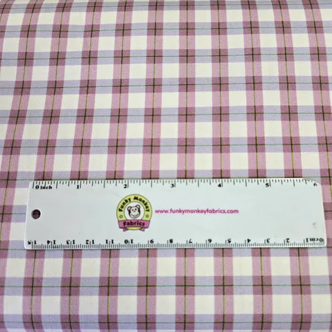 Violet Cottage Gingham - Budding Roses - Michael Miller Cotton