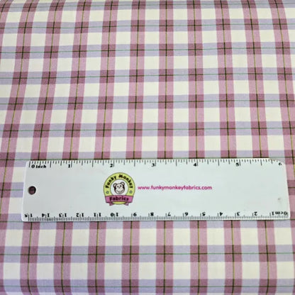 Violet Cottage Gingham - Budding Roses - Michael Miller Cotton