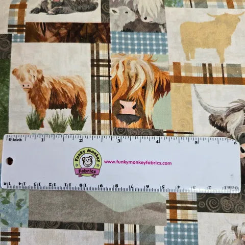 Multi Patchwork Cows - Highlander - Studio E Cotton