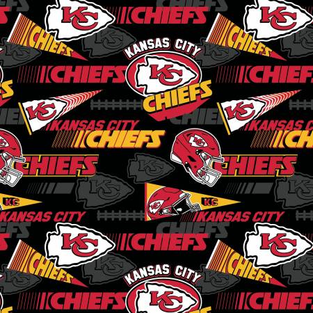 NFL Black Kansas City Chiefs - Fabric Traditions Cotton