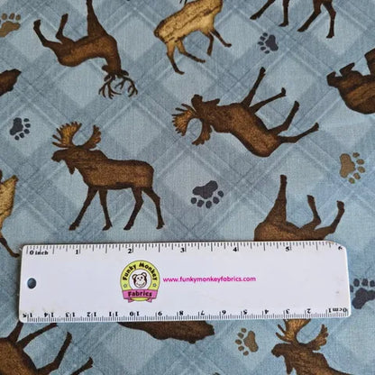 Wildlife Trail Animal Toss Blue - Wilmington Prints Cotton