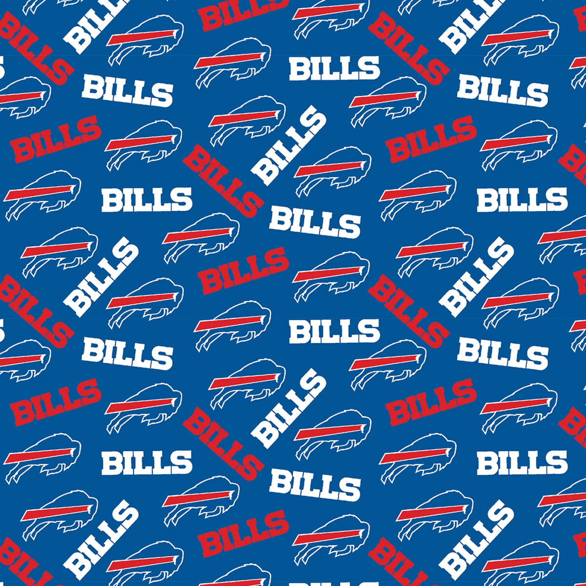 NFL Buffalo Bills Tossed Logos - Fabric Traditions Cotton