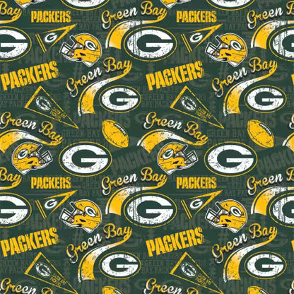 NFL Fancy Green Bay Packers - Fabric Traditions Cotton