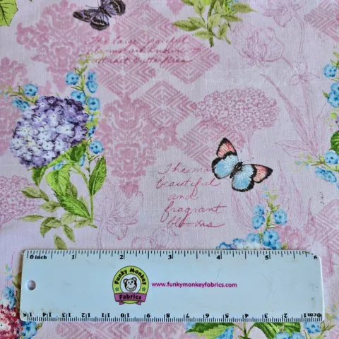 Hydrangea Mist Pink Monograph - Wilmington Prints Cotton