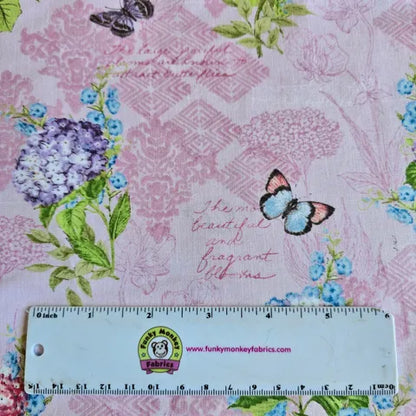 Hydrangea Mist Pink Monograph - Wilmington Prints Cotton