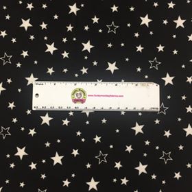  White Stars on Black - Robert Kaufman Flannel (srkf 15593-2)