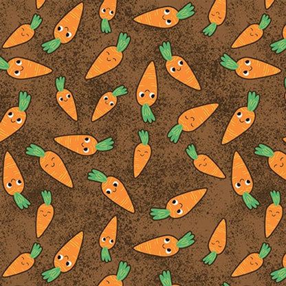 CLEARANCE Let it Grow Carrots Brown/Orange - Studio E Cotton