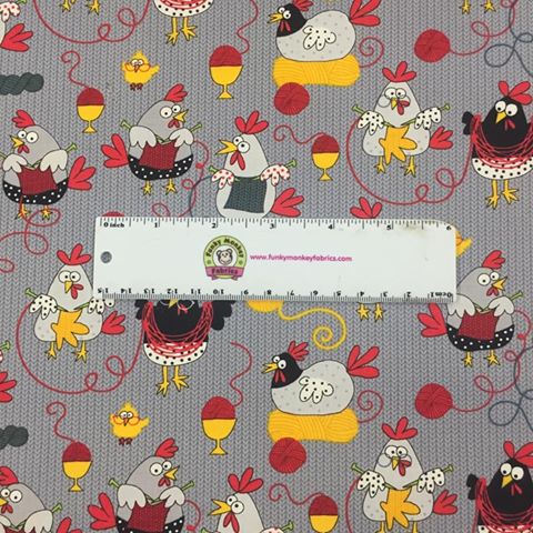 Knitting Chickens - Timeless Treasures Cotton (C5605)