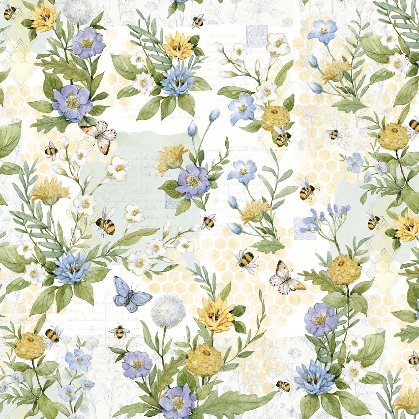 Sweet as Can Bee Floral - Springs Creative Cotton