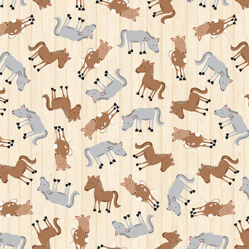 Tossed Horses - Farm-tastic Friends - Studio E Cotton