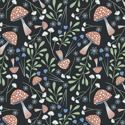 Mushroom Field - Woodland Magic - Studio E Cotton