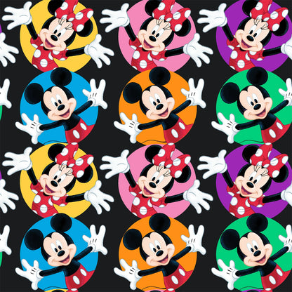 Mickey & Minnie Circles on Black - Springs Creative Cotton