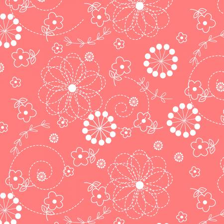 CLEARANCE Peachy Pink Doodles - Maywood Studios Cotton