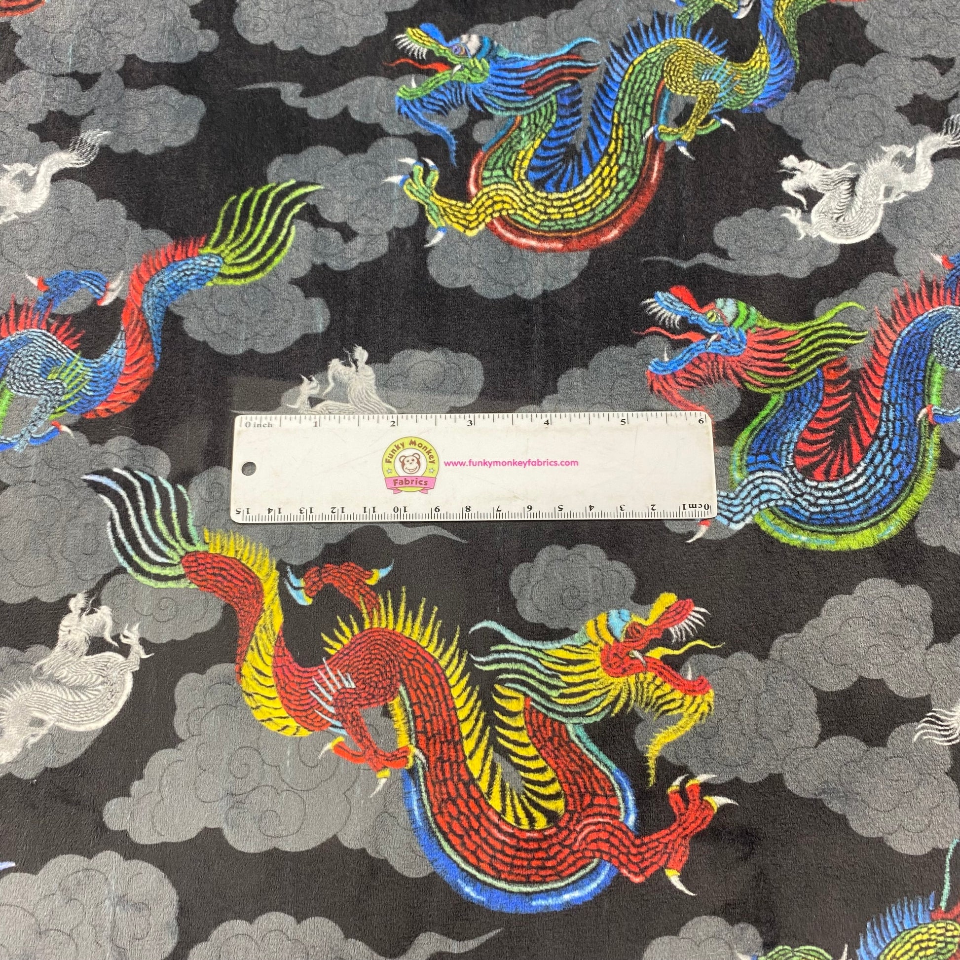 Dragon Nights Black Digital - Shannon Fabrics Cuddle Minky