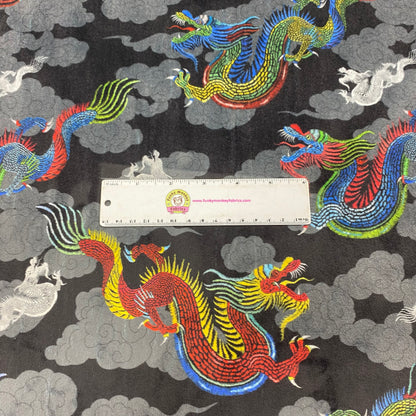 Dragon Nights Black Digital - Shannon Fabrics Cuddle Minky