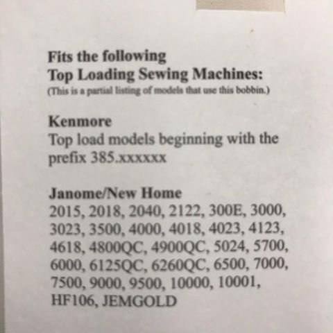 Plastic Bobbins for Kenmore/Janome/New Home - 5 count (1810)