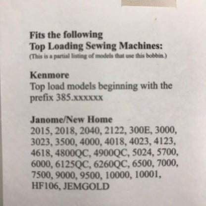 Plastic Bobbins for Kenmore/Janome/New Home - 5 count (1810)