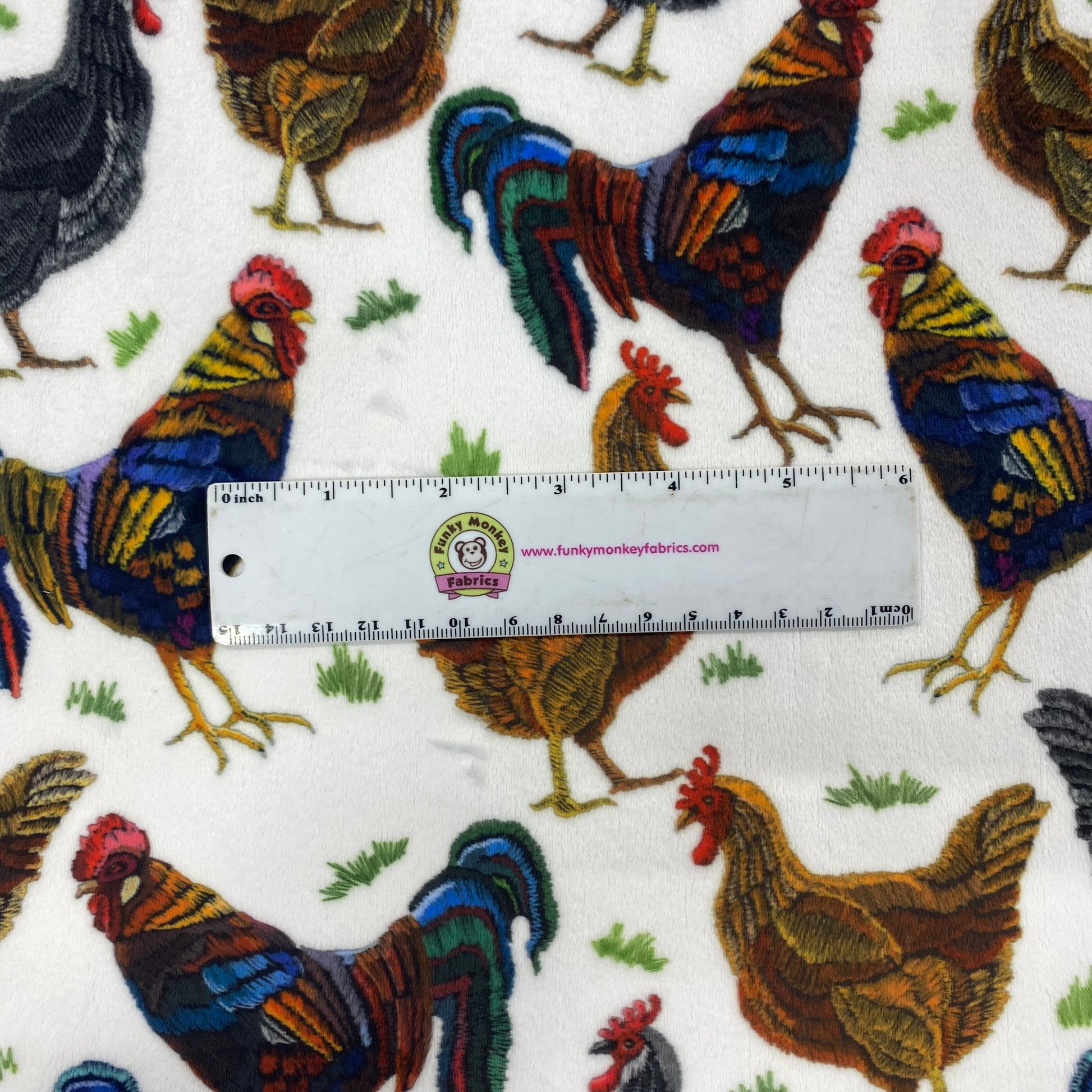 Cluck Cluck Multi Digital - Shannon Fabrics Cuddle Minky