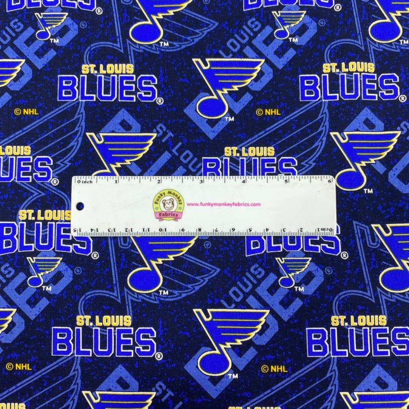 NHL Hockey Saint Louis Blues Tone on Tone Cotton - Sykel Enterprises - 1/2 yard