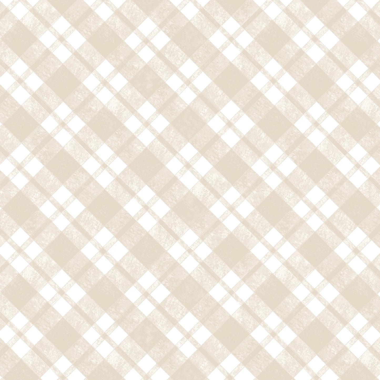 Oatmeal/White Diagonal Plaid - Studio E Cotton