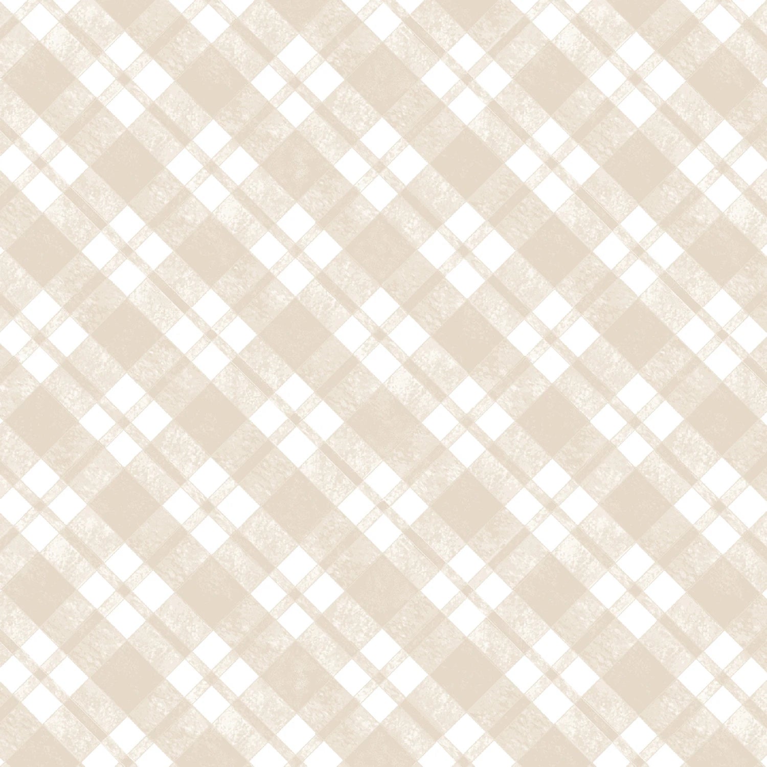 Oatmeal/White Diagonal Plaid - Studio E Cotton