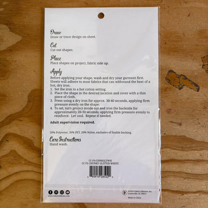 White - Iron-On Glitter Fabric Sheet