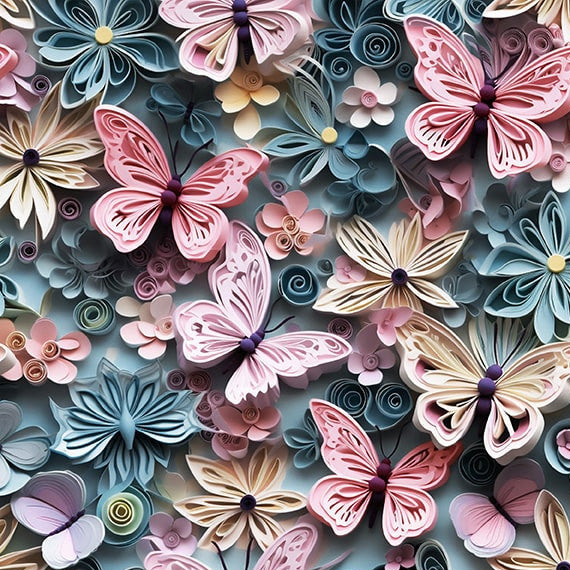 Butterflies & Floral - Another Dimension - Studio E Cotton
