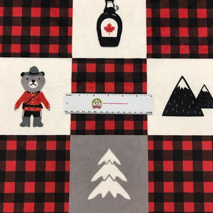 Canadian Patchwork Funky Monkey Exclusive - Shannon Fabrics Minky