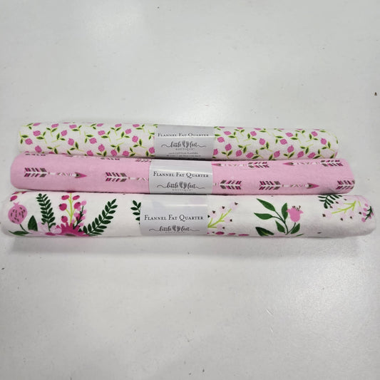 3 Fat Quarters - Pink Wild & Free - 3 Wishes Flannel